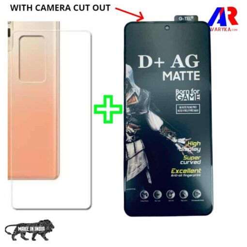 Xiaomi Mi 11X, Xiaomi Mi 11X Pro D+ AG Matte Tempered Glass and Back Skin Nano Cover Wraps & Covers Combo for Gamers ( BORN FOR GAMER)
