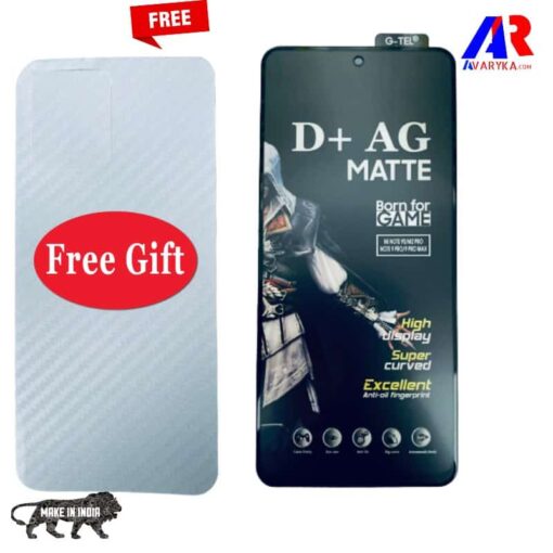 Redmi Note 10 Pro/Note 10 Pro Max Tempered Glass and Back Skin Combo Free For GAMERS